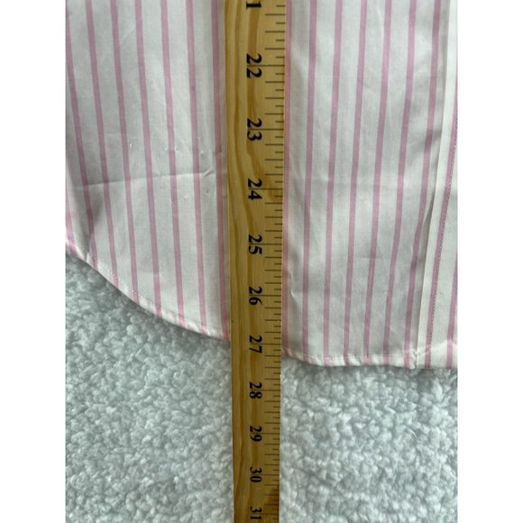 LRL Ralph Lauren Mens Button Front Shirt White Pink Striped Long Sleeve Cotton L - Picture 5 of 7